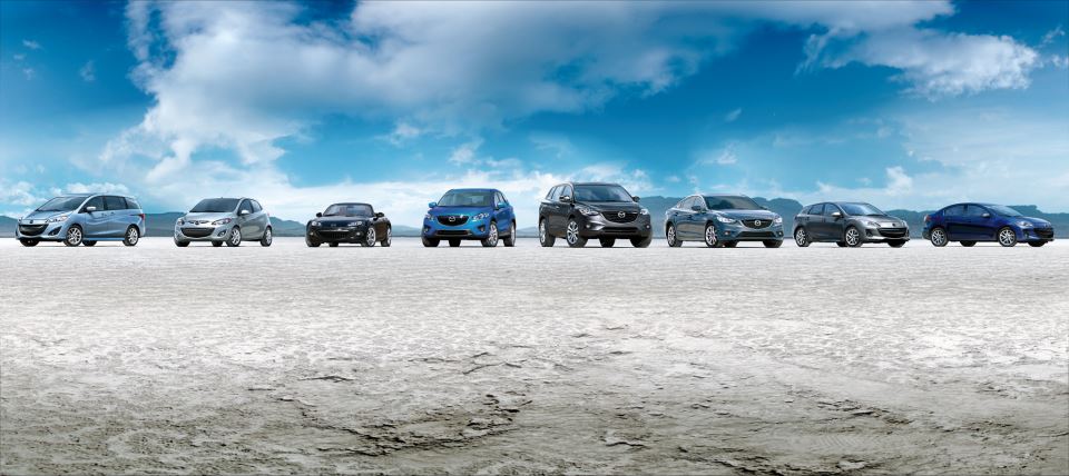 Mazda Lineup in Desert